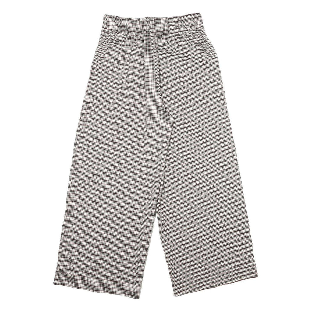 SANS SOUCI Womens Polyester Blend Brown & Cream Checked Regular Wide-Leg