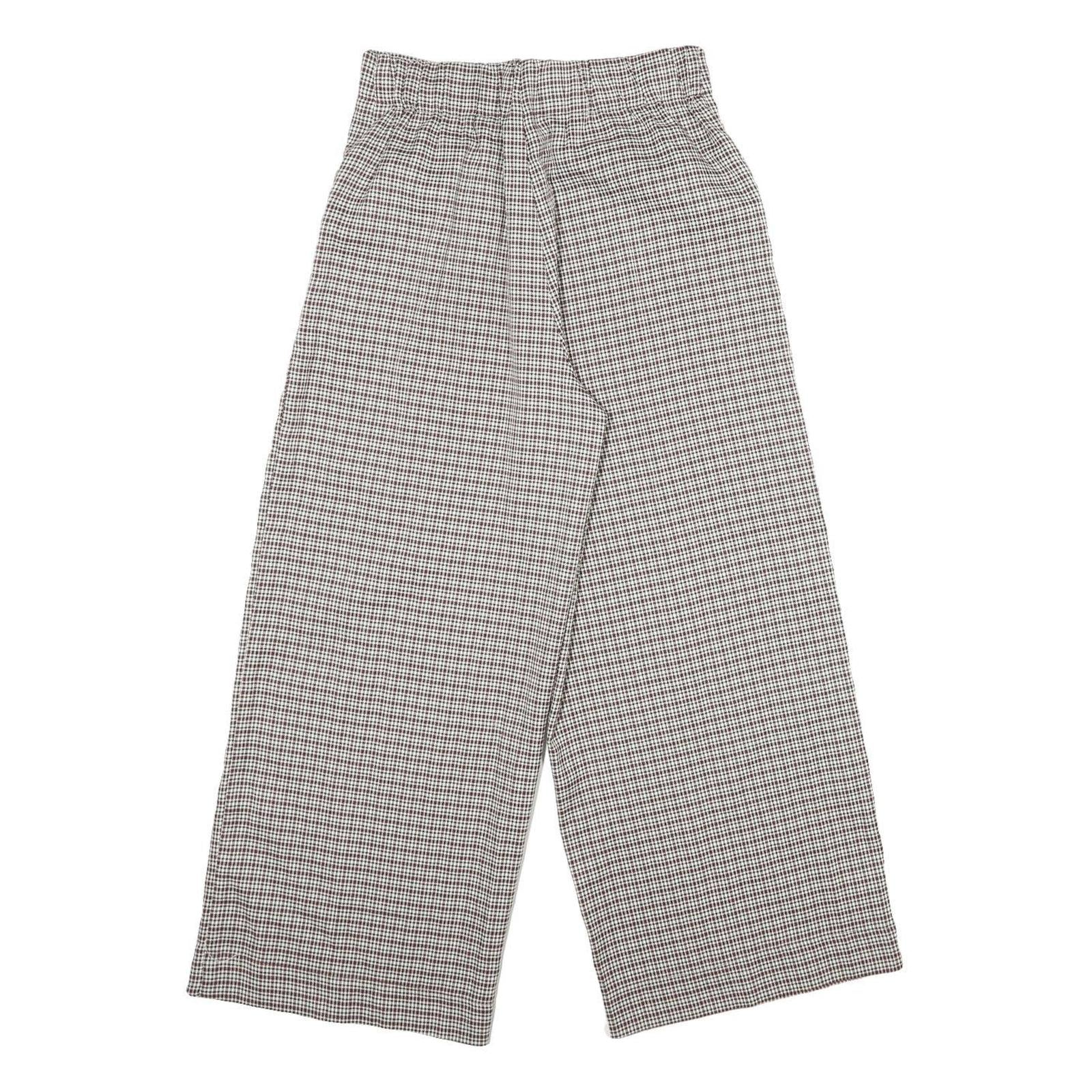 SANS SOUCI Womens Polyester Blend Brown & Cream Checked Regular Wide-Leg