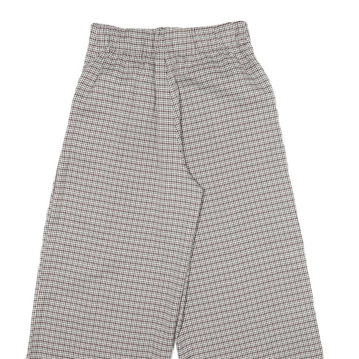 SANS SOUCI Womens Polyester Blend Brown & Cream Checked Regular Wide-Leg