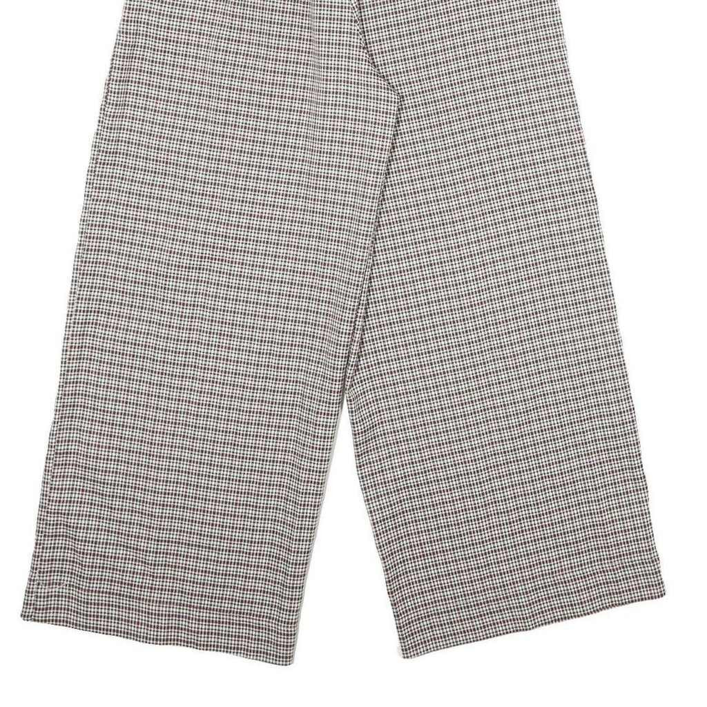 SANS SOUCI Womens Polyester Blend Brown & Cream Checked Regular Wide-Leg
