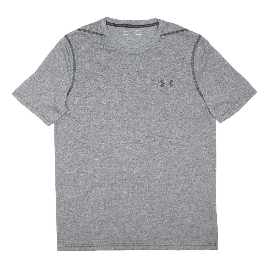 UNDER ARMOUR Mens Grey Athletic T-Shirt M Short Sleeve Crew Neck Performance