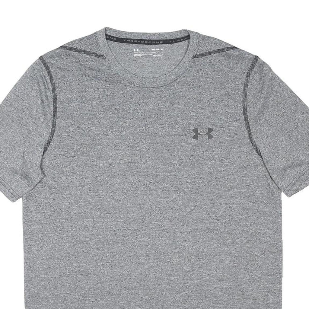 UNDER ARMOUR Mens Grey Athletic T-Shirt M Short Sleeve Crew Neck Performance