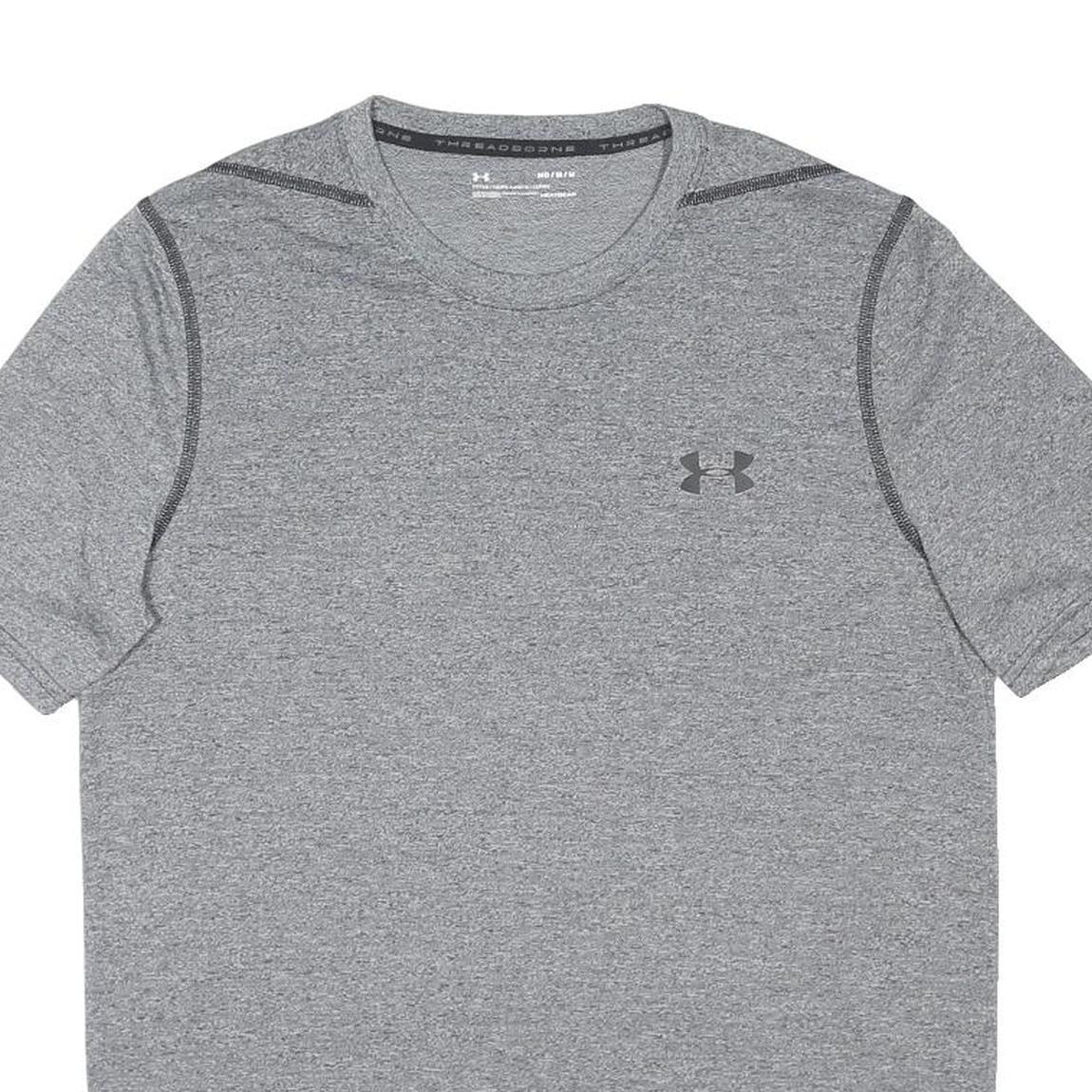 UNDER ARMOUR Mens Grey Athletic T-Shirt M Short Sleeve Crew Neck Performance