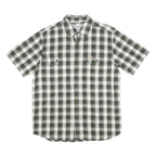 CARHARTT Mens Green & White Check Shirt M Cotton Casual Button-Down Short Sleeve