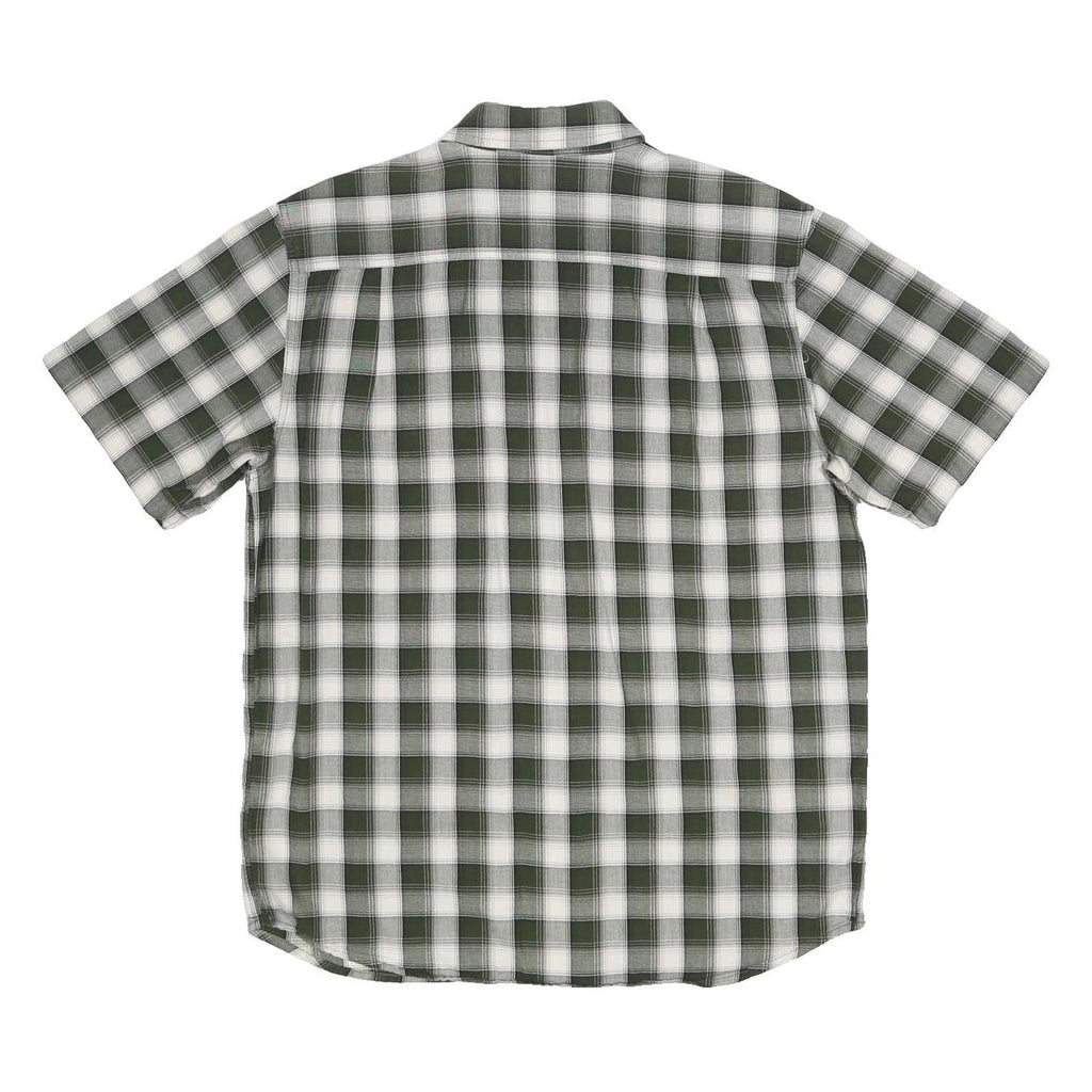 CARHARTT Mens Green & White Check Shirt M Cotton Casual Button-Down Short Sleeve