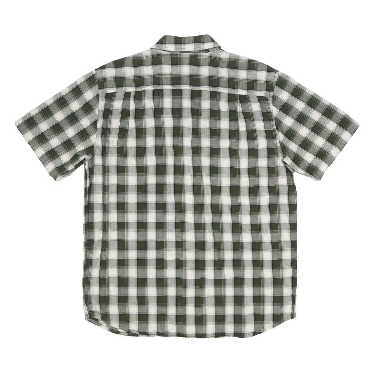 CARHARTT Mens Green & White Check Shirt M Cotton Casual Button-Down Short Sleeve