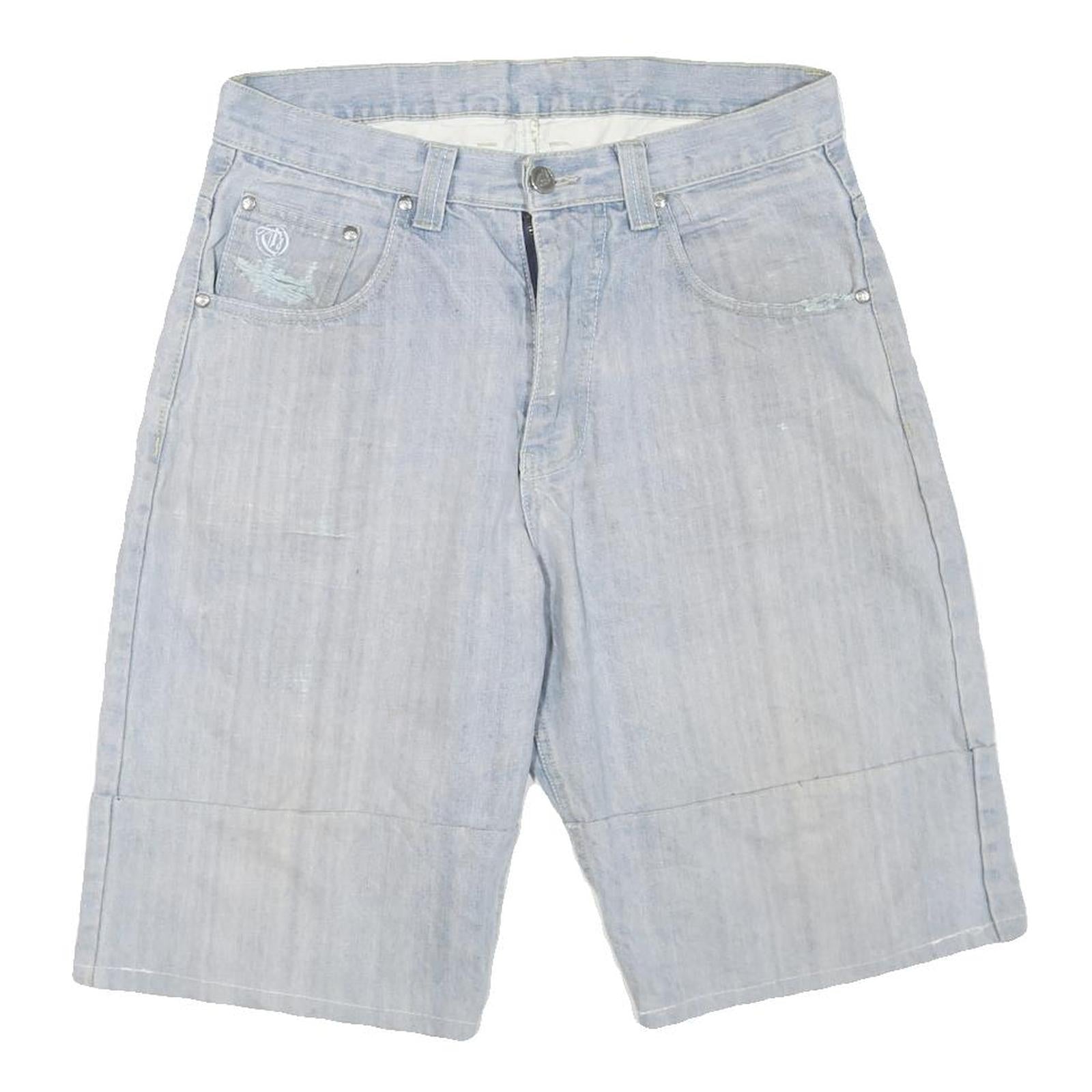 TOWNZ CLOTHING Mens Light Blue Denim Casual Shorts M W34 Relaxed Fit Pocketed