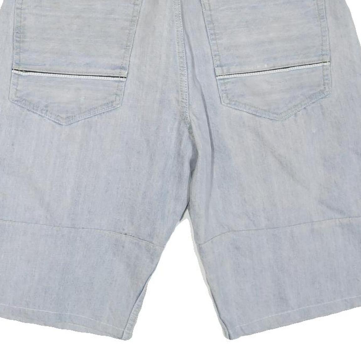 TOWNZ CLOTHING Mens Light Blue Denim Casual Shorts M W34 Relaxed Fit Pocketed