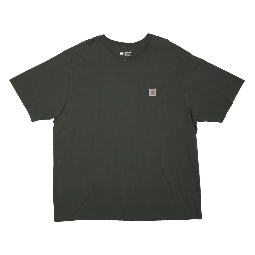 CARHARTT Mens Black Pocket T-Shirt XL Short Sleeve Crew Neck Classic Cotton