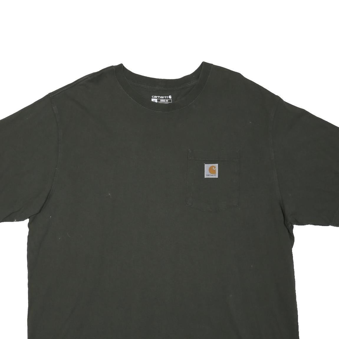 CARHARTT Mens Black Pocket T-Shirt XL Short Sleeve Crew Neck Classic Cotton