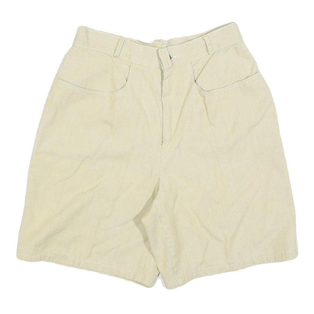 Womens Beige Casual Cotton Blend Shorts XS W26 Relaxed Fit Plain Style