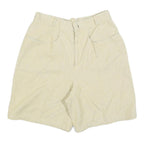 Womens Beige Casual Cotton Blend Shorts XS W26 Relaxed Fit Plain Style