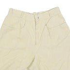 Womens Beige Casual Cotton Blend Shorts XS W26 Relaxed Fit Plain Style