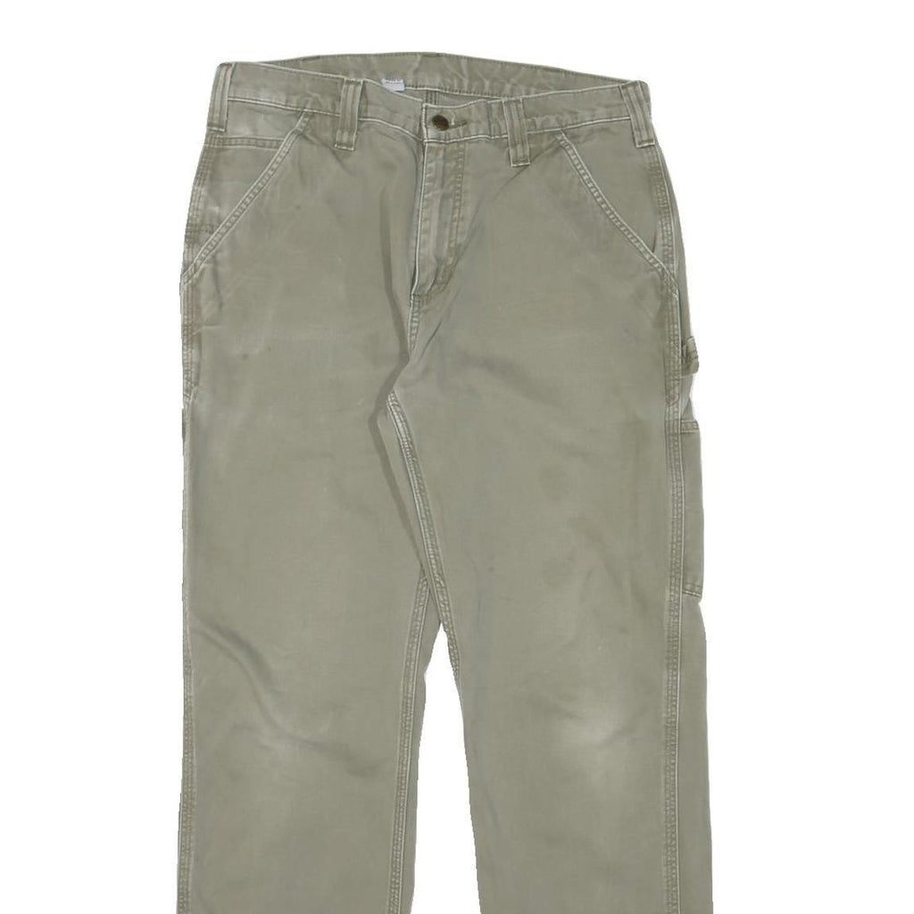 CARHARTT Mens Cotton Blend Beige Workwear Regular Straight Trousers W31 L31