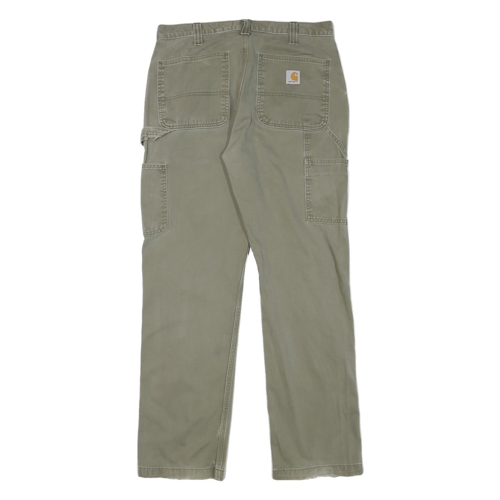 CARHARTT Mens Cotton Blend Beige Workwear Regular Straight Trousers W31 L31