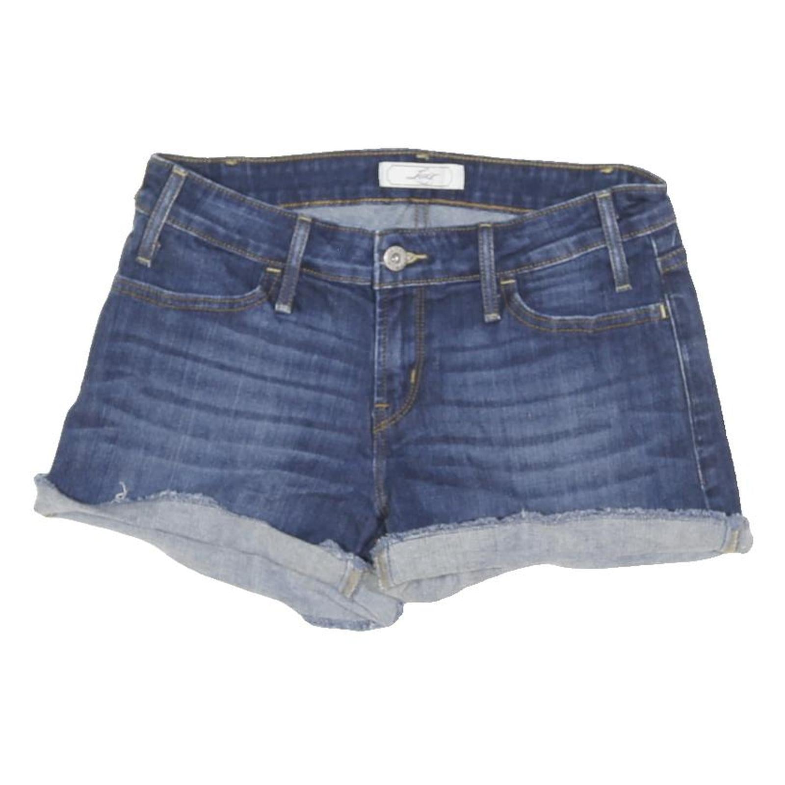 LEVI'S Womens Denim Blue Cotton Casual Shorts S W28 Rolled Hem