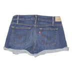 LEVI'S Womens Denim Blue Cotton Casual Shorts S W28 Rolled Hem