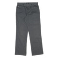 Grey Mens Regular Fit Straight Leg Cotton Blend Trousers W32 L31 Zip Closure