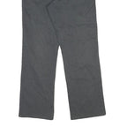 Grey Mens Regular Fit Straight Leg Cotton Blend Trousers W32 L31 Zip Closure