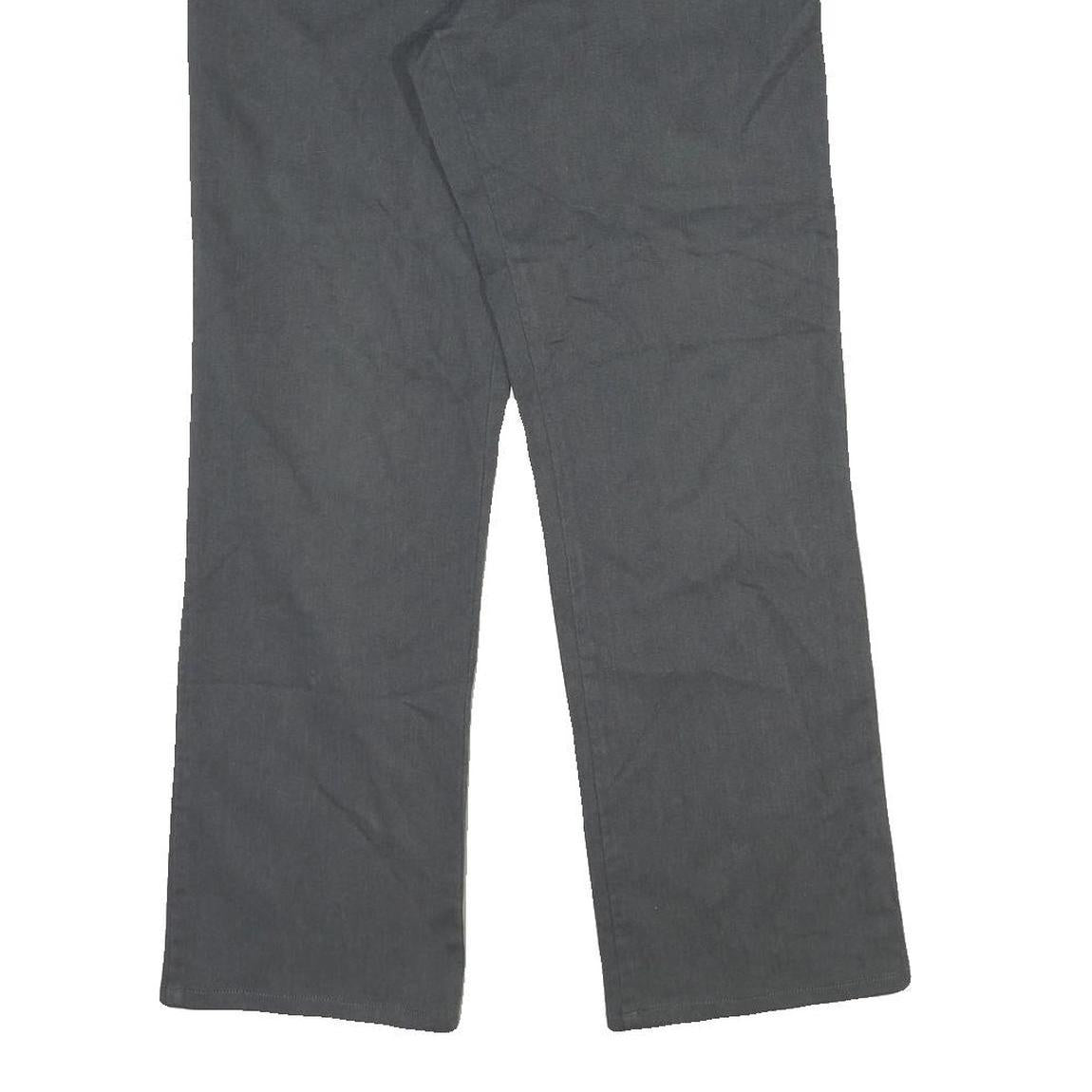 Grey Mens Regular Fit Straight Leg Cotton Blend Trousers W32 L31 Zip Closure