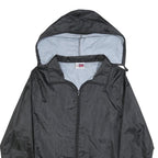 US BASIC Womens Black Outdoor Jacket M Nylon Plain Zip Hooded Lightweight