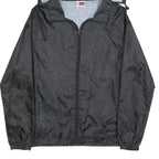 US BASIC Womens Black Outdoor Jacket M Nylon Plain Zip Hooded Lightweight