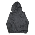 US BASIC Womens Black Outdoor Jacket M Nylon Plain Zip Hooded Lightweight