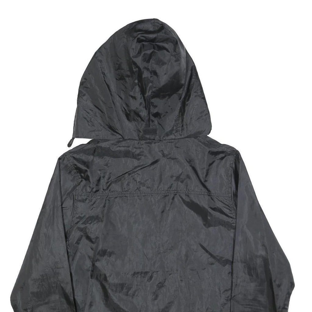 US BASIC Womens Black Outdoor Jacket M Nylon Plain Zip Hooded Lightweight