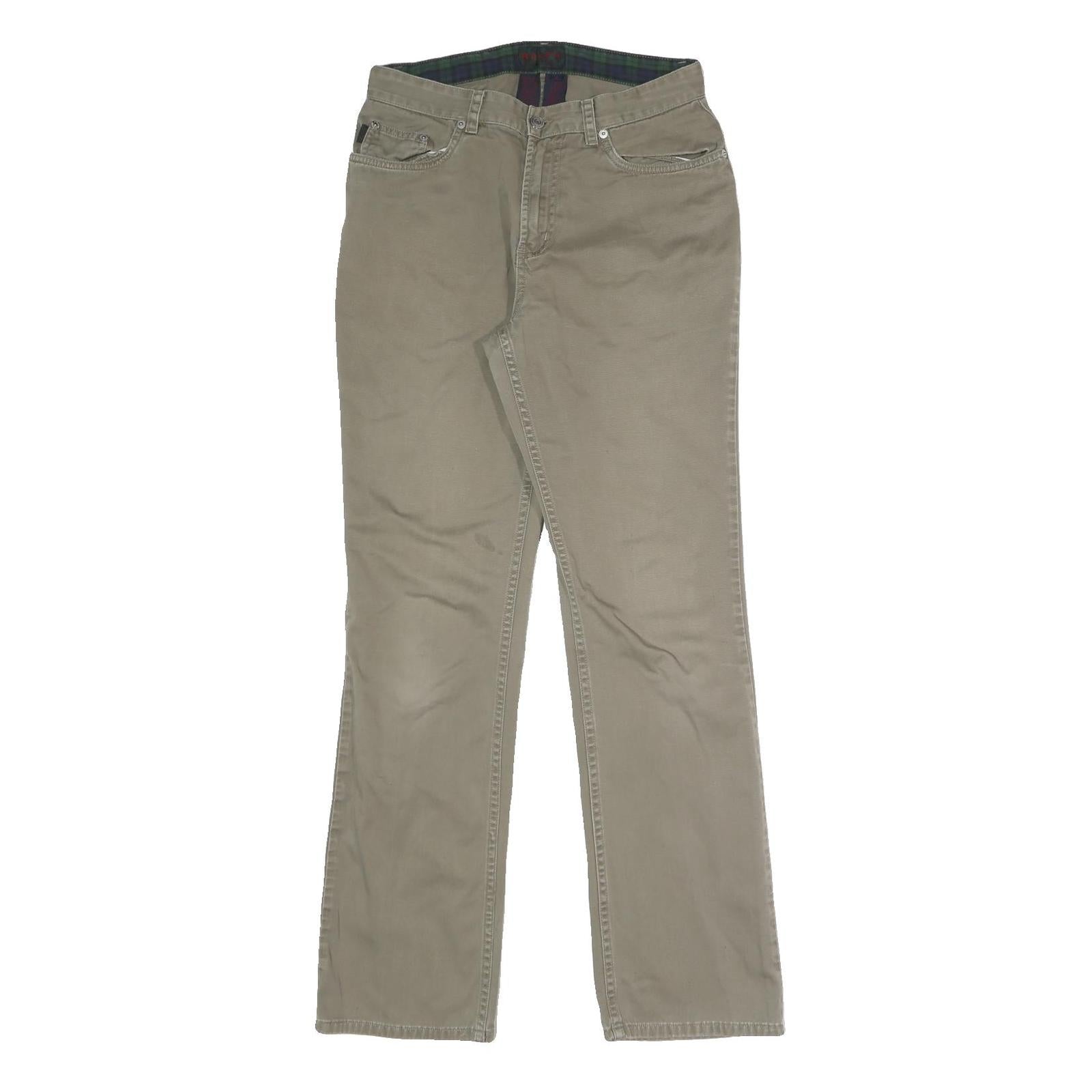 RALPH BY RALPH LAUREN Womens Cotton Blend Beige Slim Straight Trousers W28 L30