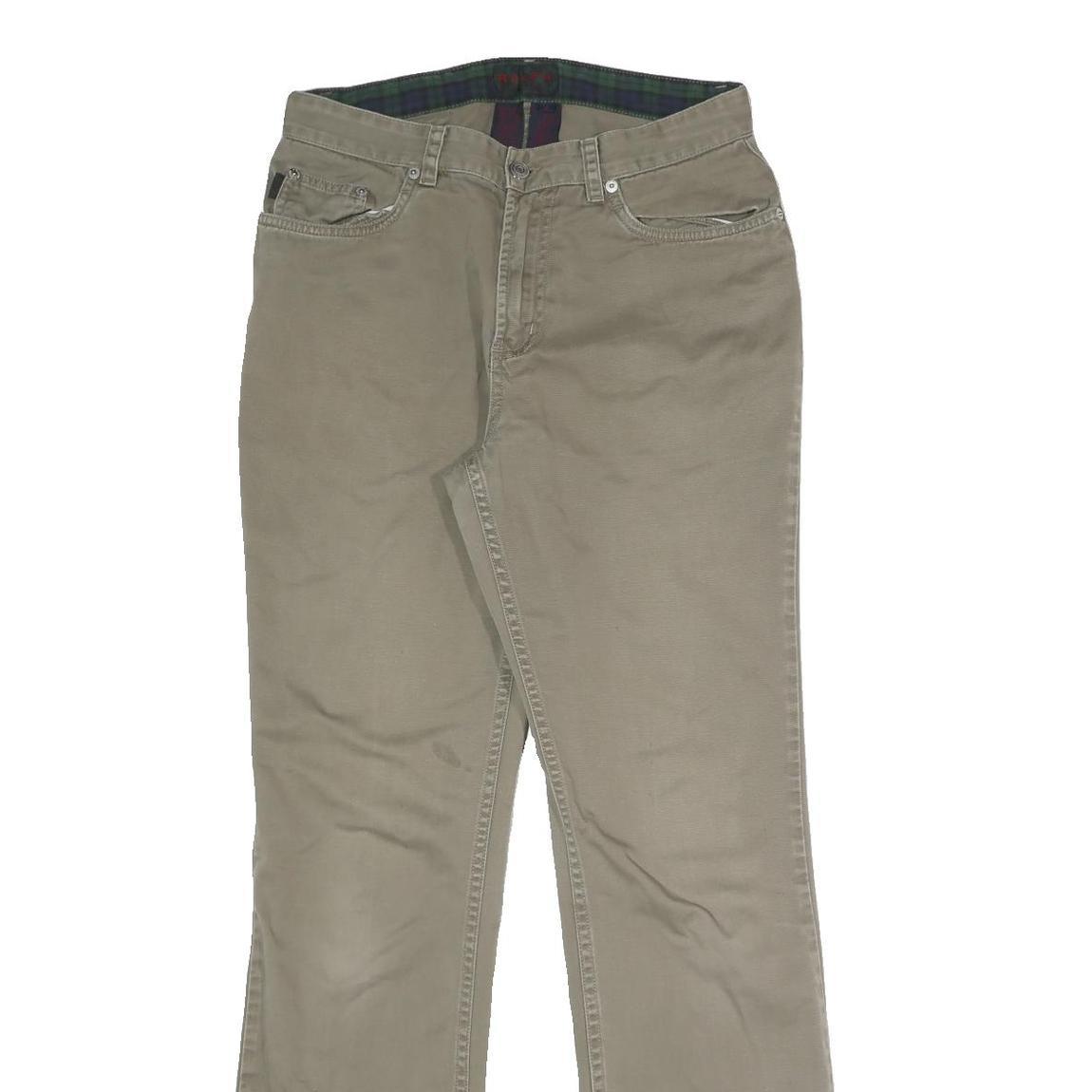 RALPH BY RALPH LAUREN Womens Cotton Blend Beige Slim Straight Trousers W28 L30