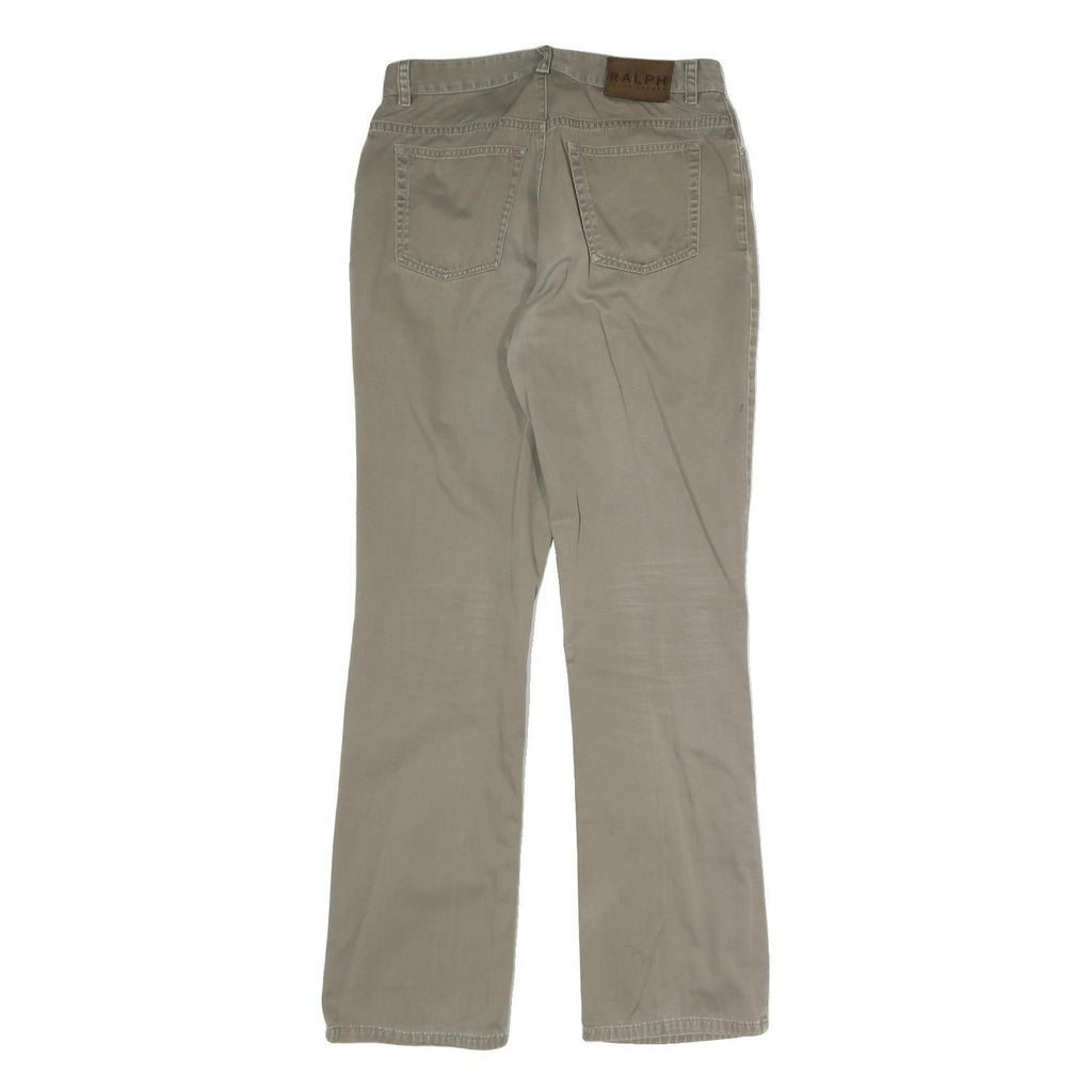 RALPH BY RALPH LAUREN Womens Cotton Blend Beige Slim Straight Trousers W28 L30