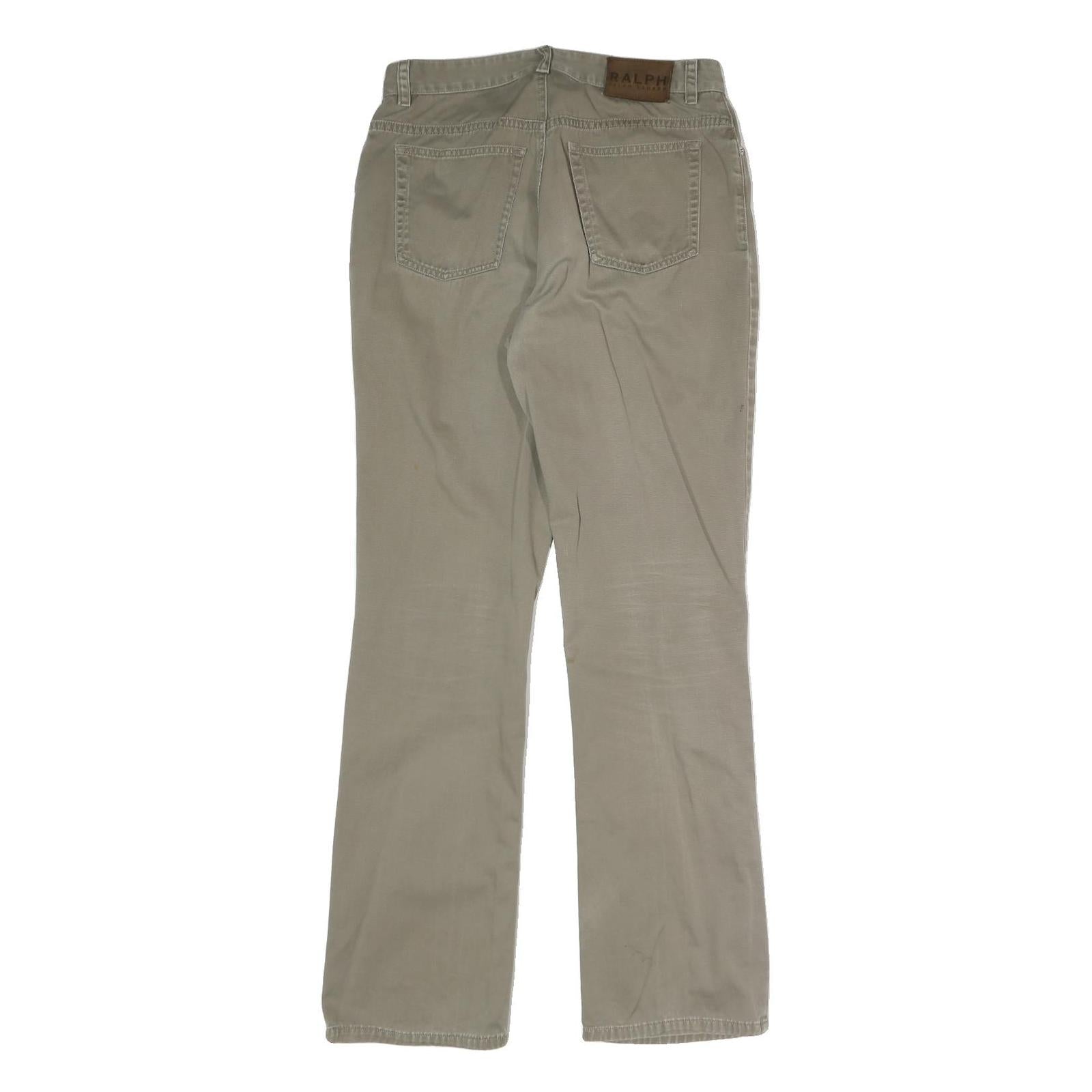 RALPH BY RALPH LAUREN Womens Cotton Blend Beige Slim Straight Trousers W28 L30
