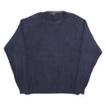 NAUTICA Mens Blue Patterned Cotton Jumper Crew Neck Basic Knit XL Classic