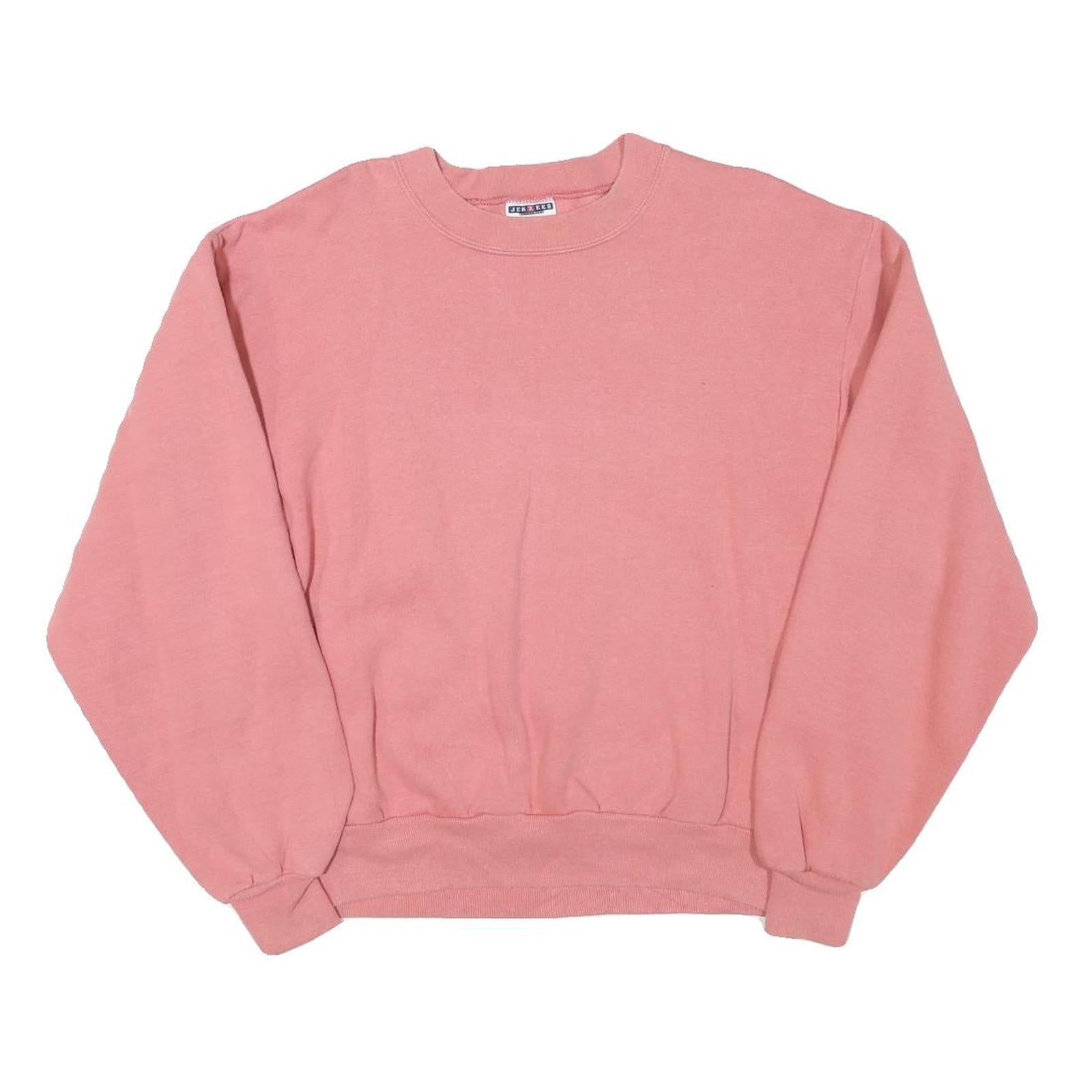 JERZEES Mens Pink Crew Neck S Cotton Blend Sweatshirt Casual Essential
