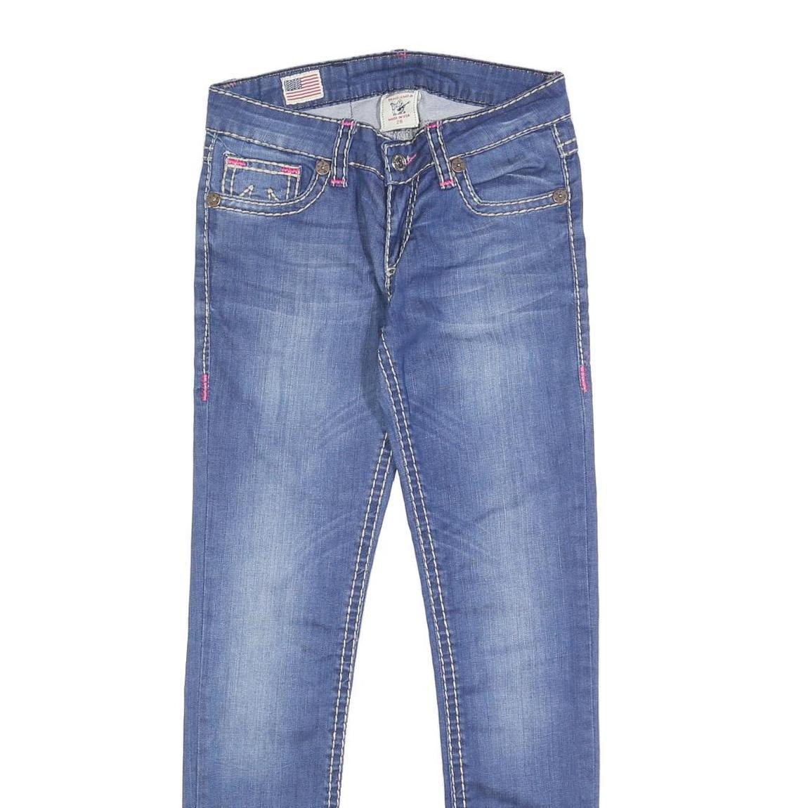 TRUE RELIGION Womens Jeans Blue Slim Skinny Denim Medium W28 L29 Fashion Cotton