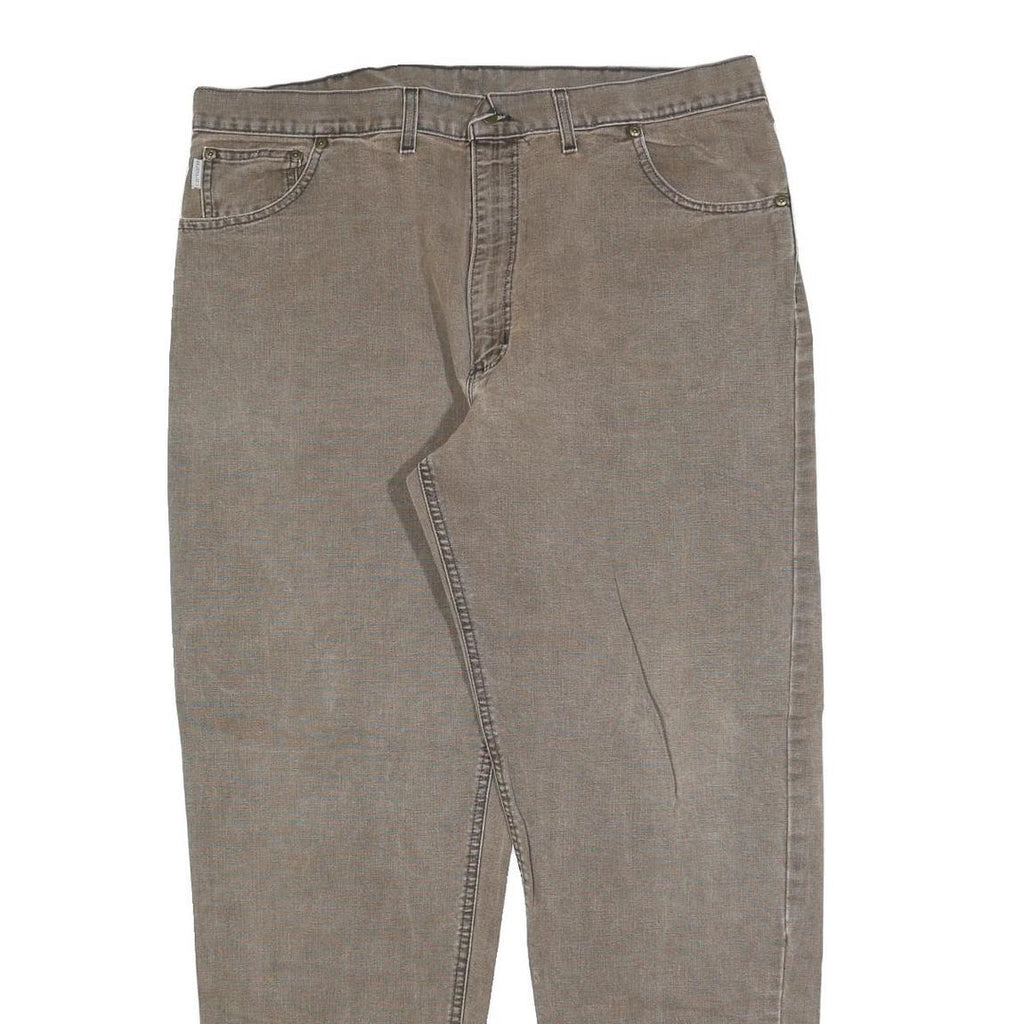 CARHARTT Mens Jeans Brown Relaxed Straight Denim W40 L32 Workwear Durable Zip