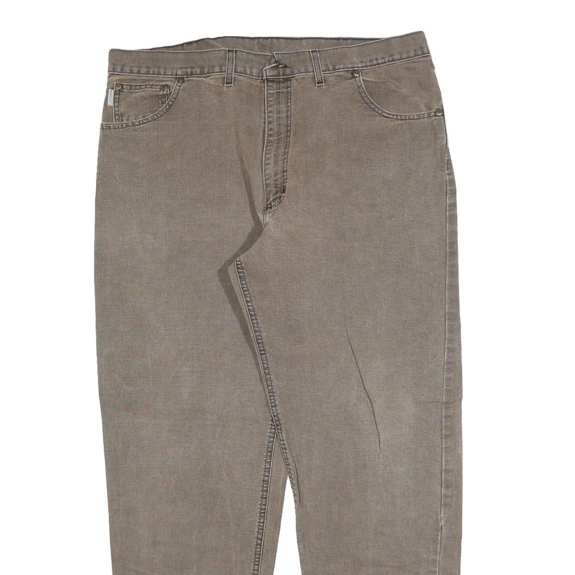 CARHARTT Mens Jeans Brown Relaxed Straight Denim W40 L32 Workwear Durable Zip