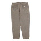 CARHARTT Mens Jeans Brown Relaxed Straight Denim W40 L32 Workwear Durable Zip