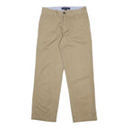 TOMMY HILFIGER Womens Cotton Beige Regular Fit Straight Trousers W26 L25 Classic