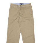 TOMMY HILFIGER Womens Cotton Beige Regular Fit Straight Trousers W26 L25 Classic