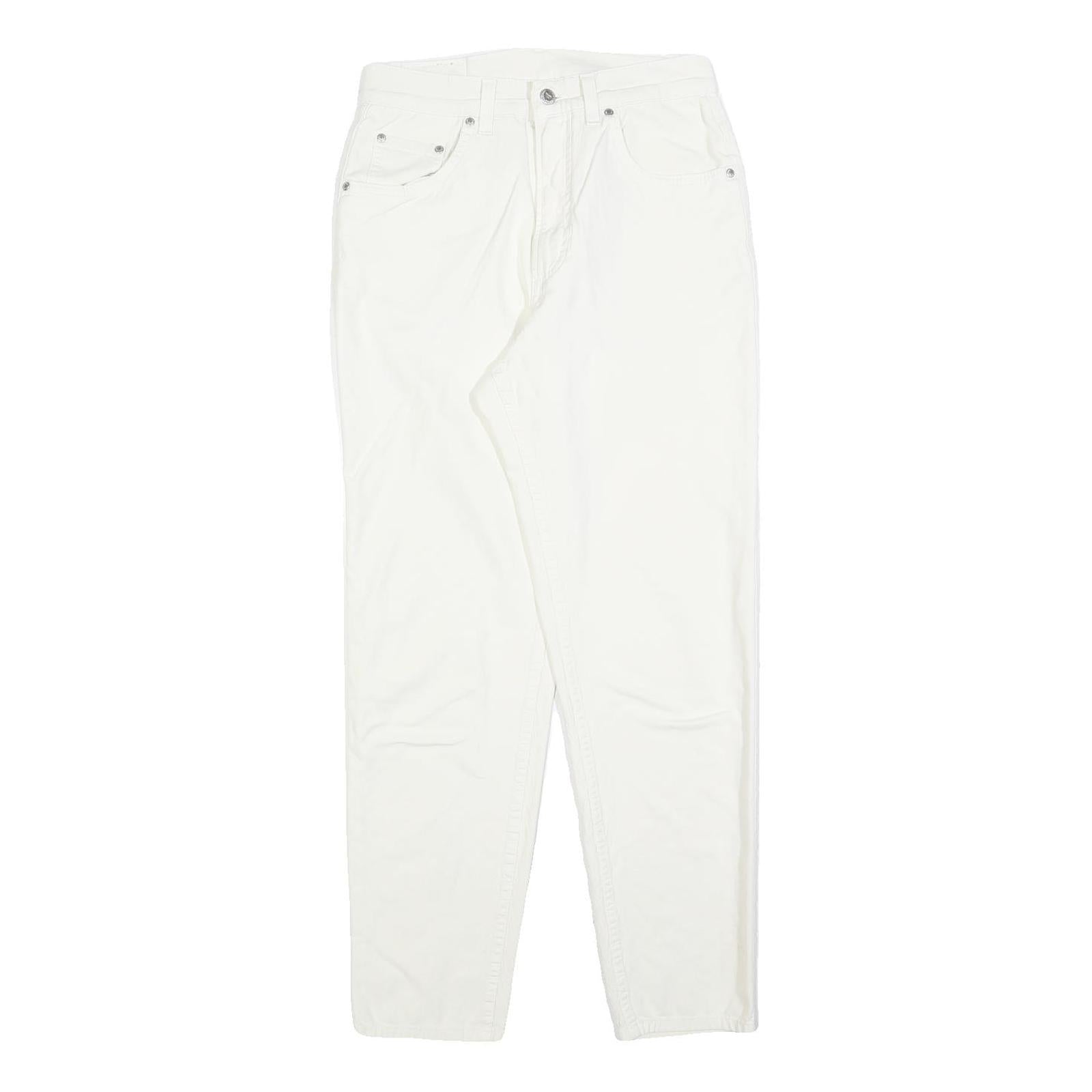 MUSTANG Womens White Regular Fit Straight Denim Jeans W26 L28 Zip Cotton Blend