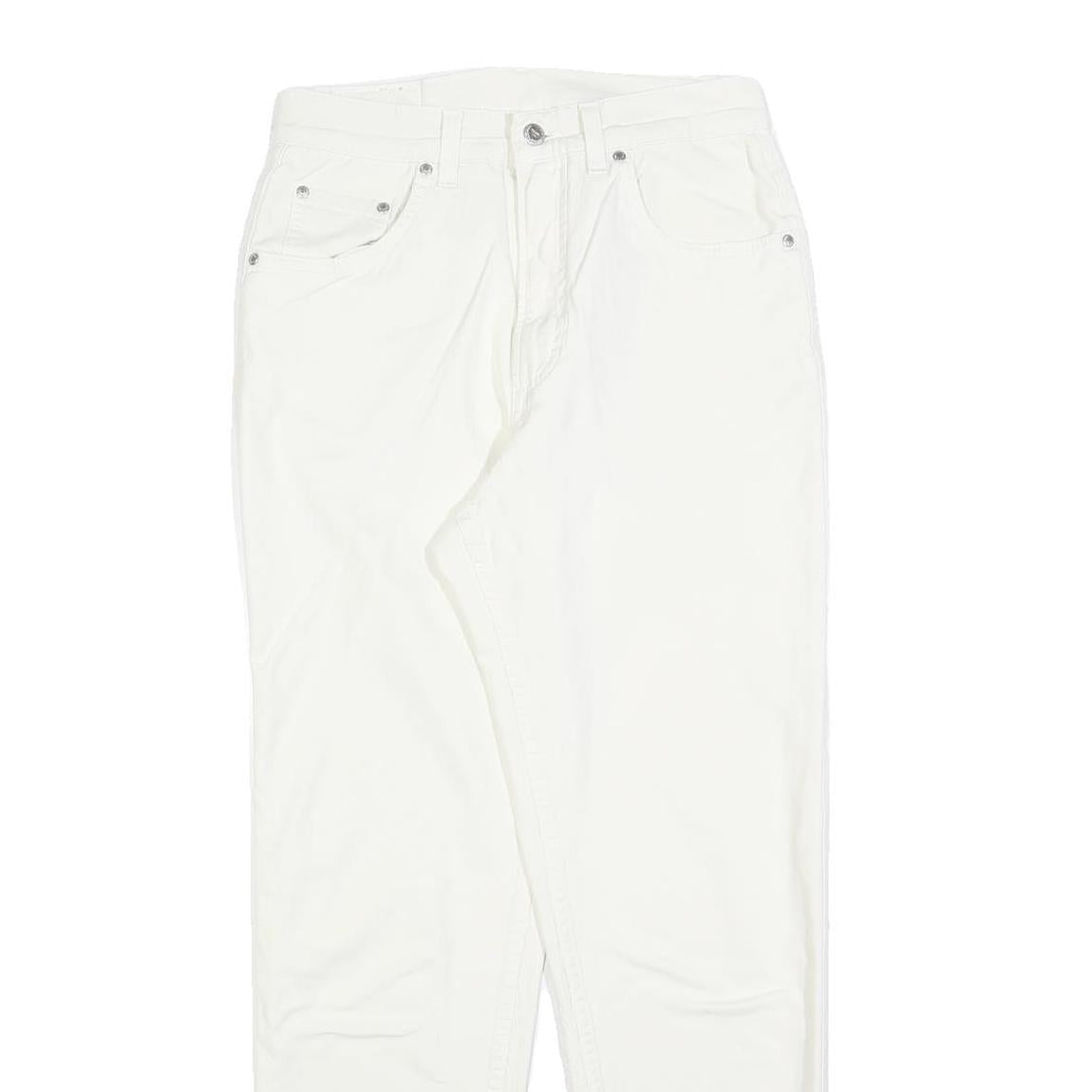 MUSTANG Womens White Regular Fit Straight Denim Jeans W26 L28 Zip Cotton Blend