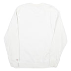 TOMMY HILFIGER Mens White Crew Neck M Sweatshirt Cotton Pullover Casual