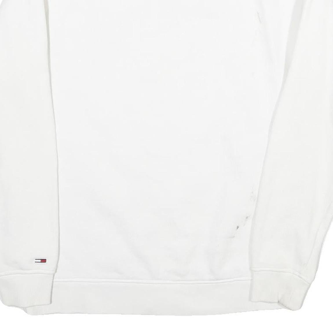 TOMMY HILFIGER Mens White Crew Neck M Sweatshirt Cotton Pullover Casual