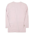Womens Pale Pink Linen Blend Button Jacket UK 10 Plain Classic Long Sleeve