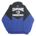 MATMAN Mens Black & Blue Cascade Christian Nylon Jacket XS Plain Athletic