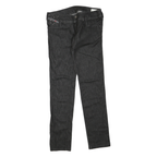 DIESEL Womens Regular Fit Black Denim Jeans Cotton Blend W28 L32 Stylish Zip