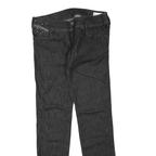DIESEL Womens Regular Fit Black Denim Jeans Cotton Blend W28 L32 Stylish Zip
