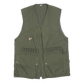 SOMLYS Mens Green Cotton Blend Hunting Vest L Woven Sleeveless Zip Up Outdoor
