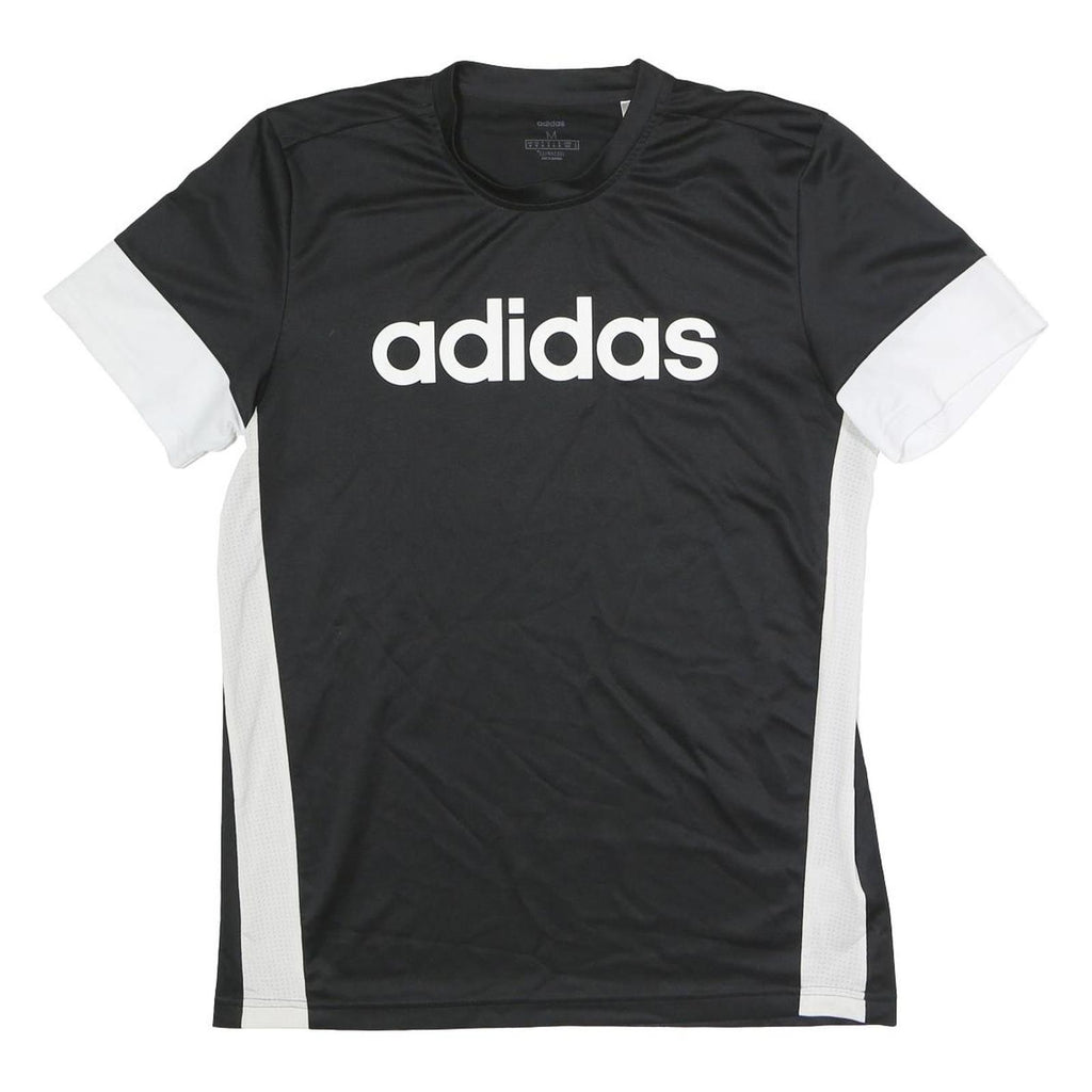 ADIDAS Mens Black & White Logo Graphic T-Shirt M Short Sleeve Crew Neck Athletic